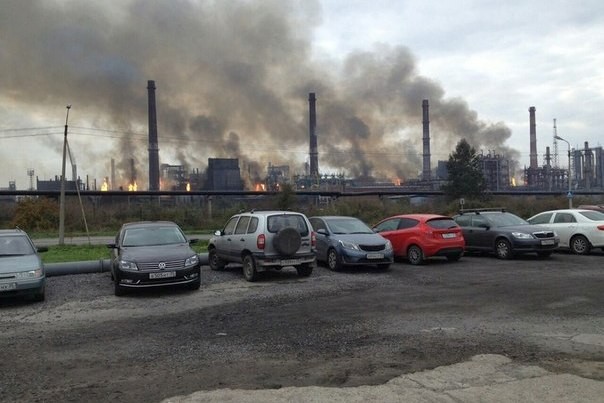  Очевидцами пожара стали многие работники металлургического комбината Фото: Olja Sidun, vk.com 