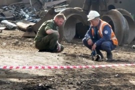  Рабочие нашли танковый снаряд диаметром 125 миллиметров Фото: ГУ МЧС по Вологодской области 
