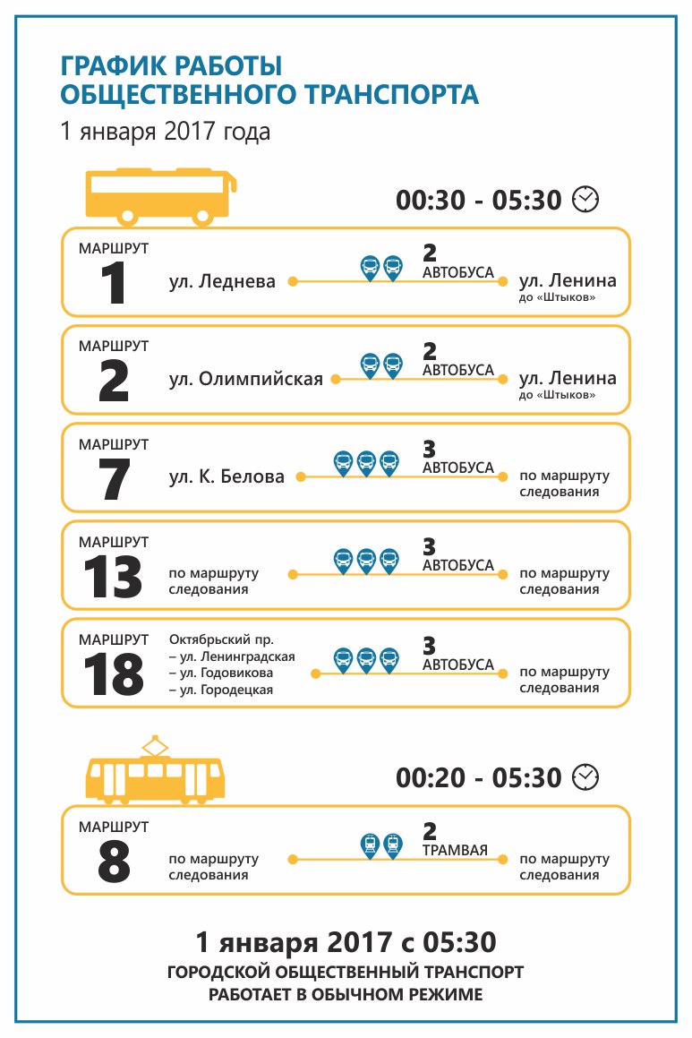 13 автобусов и два трамвая будут курсировать по Череповцу в новогоднюю ночь