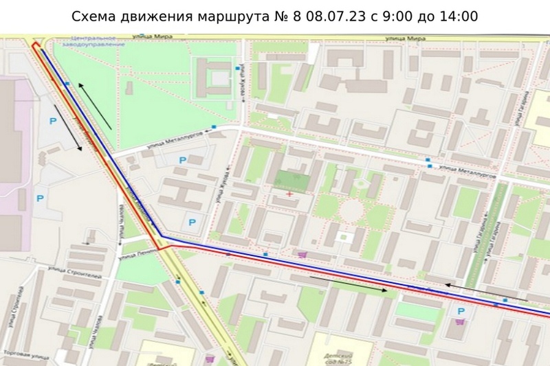 Схема движения 9 маршрута череповец