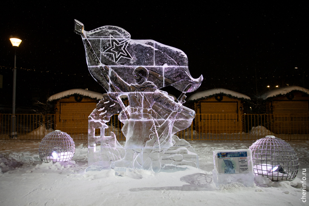 ледяные скульптуры, снег