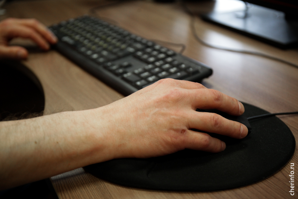 рука, клавиатура, мышь